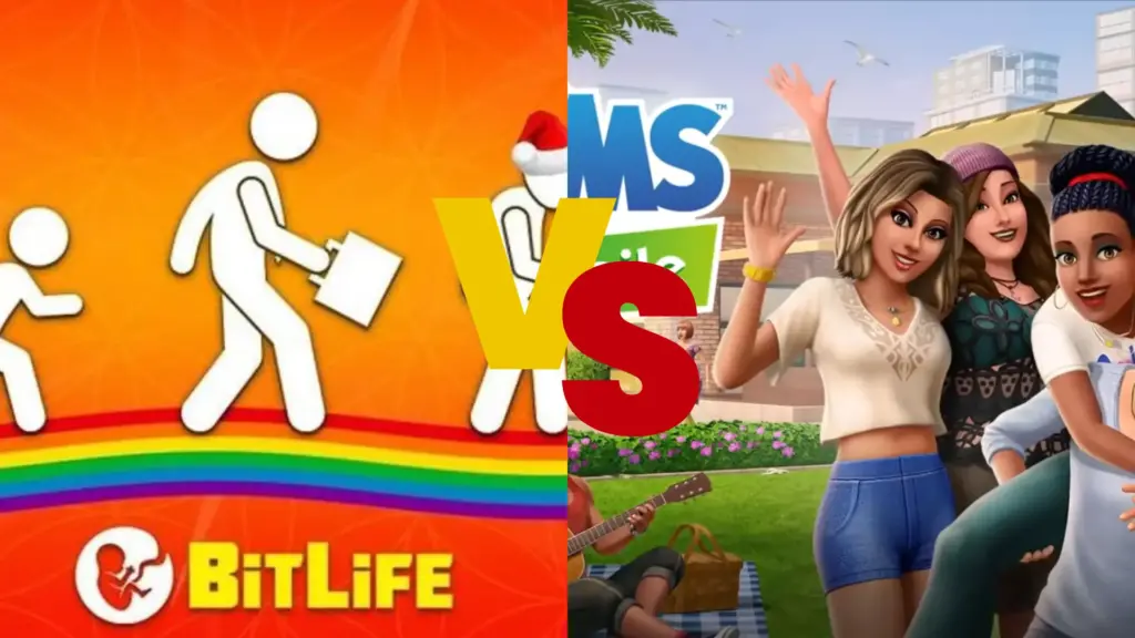 The comparison between Bitlife Mod APK and The Sims Mobile APK