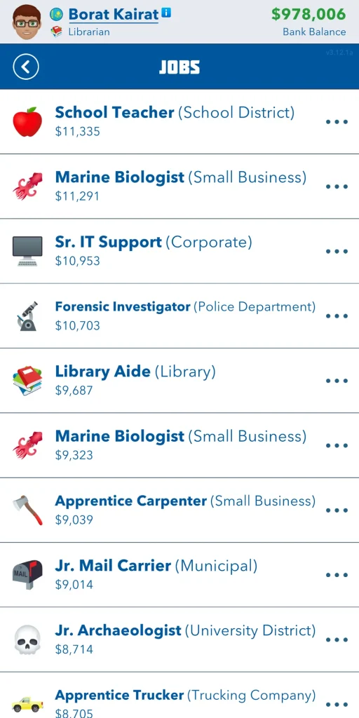 Bitlife careers or jobs