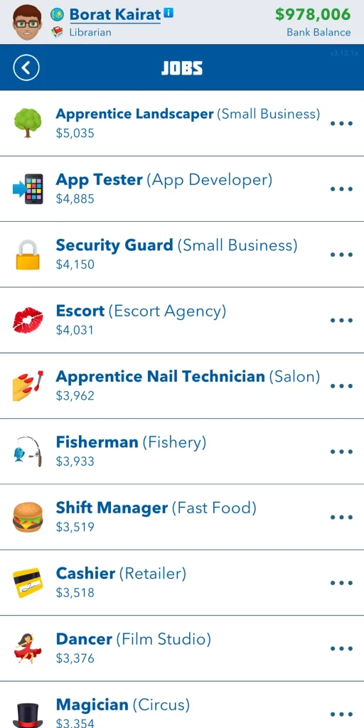 Bitlife careers or jobs