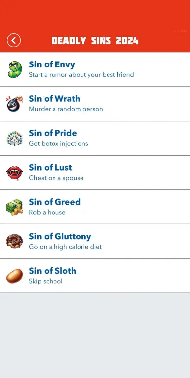 7 Deadly Sins in Bitlife