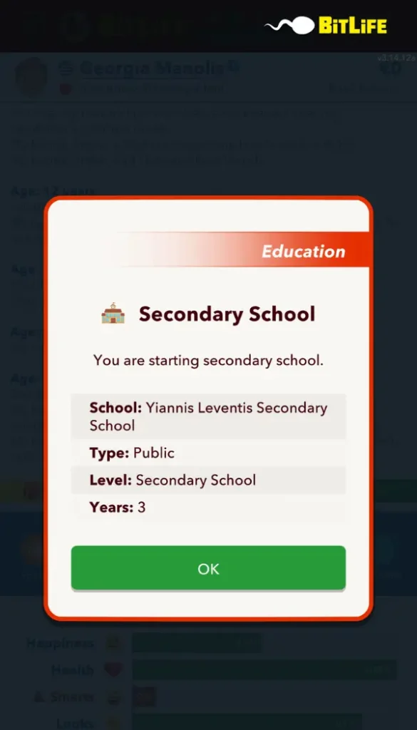 Secondary School - Olympic Striker Challenge Bitlife