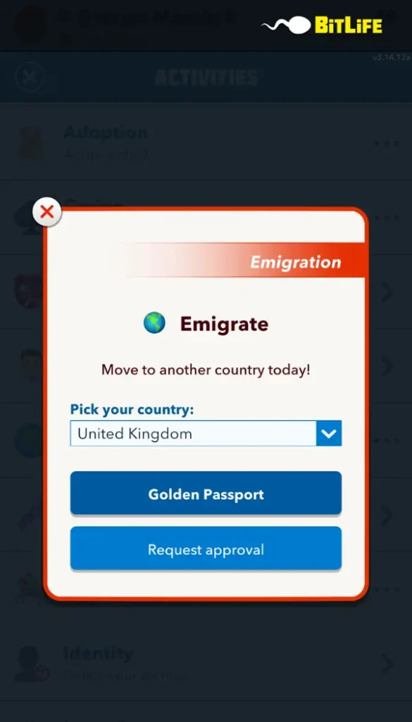 Emigrate - Olympic Striker Challenge Bitlife