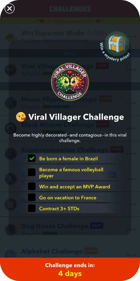 Bitlife Viral Villager Challenge- List of Tasks to complete