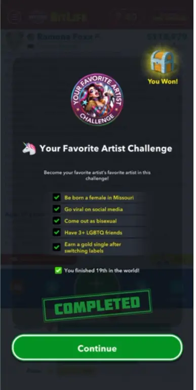 Your Favorite Artist Challenge in Bitlife 2024- Weekly Challenge