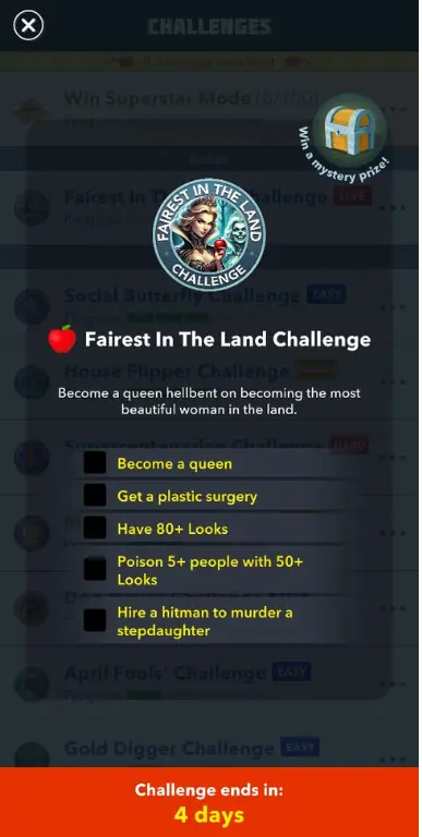 Fairest in the Land Challenge Bitlife