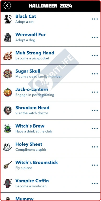 Halloween Items in Bitlife 2024