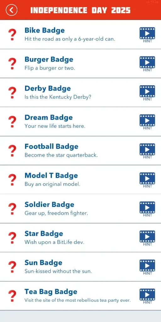 Independence Day Scavenger Hunt in Bitlife 2025 2 Bitlife Independence Day Scavenger Hunt 2025