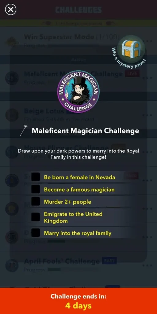 Maleficent Magician Challenge in Bitlife | Marry into Royal Family 2 Maleficent Magician Challenge in Bitlife