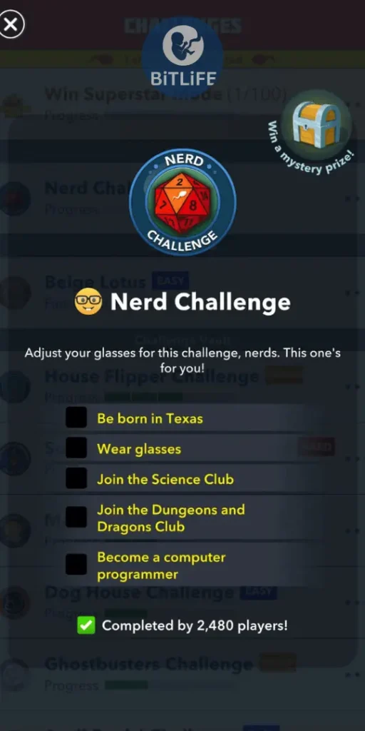 NERD Challenge Guide in Bitlife 2025